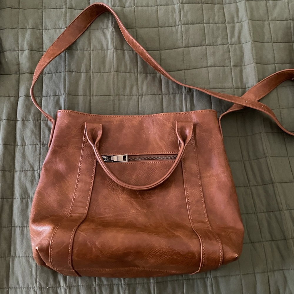 Azaria crossbody vegan leather tote, purse, or diaper bag